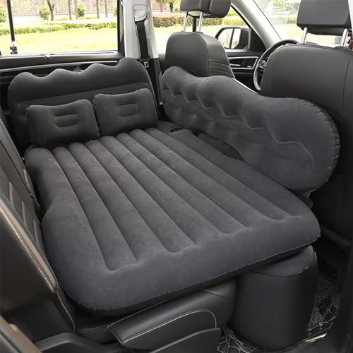 LUISAS Auto Aufblasbares Luftmatratzen für Audi A6/A6L,Tragbar Luftmatratze Aufblasbares Bett Auto Reise Auto Schlafbett Pad Air Couch Matte,H-Black 03 von LUISAS