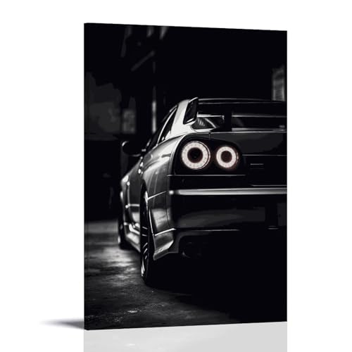 LUISAS JDM R34 Poster Dekorative Malerei Leinwand Wandkunst Wohnzimmer Poster Schlafzimmer Malerei,Wandkunst Bilddruck Moderne Familienzimmer Dekor 12x18inch(30x45cm) von LUISAS