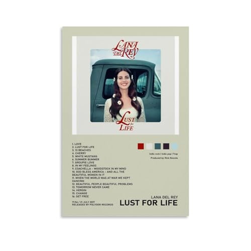 LUISAS Lust For Life Lana Del Rey Poster Dekorative Malerei Leinwand Wandkunst Wohnzimmer Poster Schlafzimmer Malerei,Wandkunst Bilddruck Moderne Familienzimmer Dekor 08x12inch(20x30cm) von LUISAS