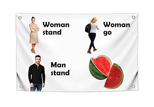 90 x 150 cm große Flaggen mit Zitat "Woman Stand Woman Go Man Stand" – einseitige Flaggen für Schlafzimmer und Männer – cooles Poster Polyester für Zimmer mit vier Messingösen – Wohnheim-Flagge für 90 x 150 cm große Flaggen mit Zitat "Woman Stand Woman Go Man Stand" – einseitige Flaggen für Schlafzimmer und Männer – cooles Poster Polyester für Zimmer mit vier Messingösen – Wohnheim-Flagge für von LUIVU