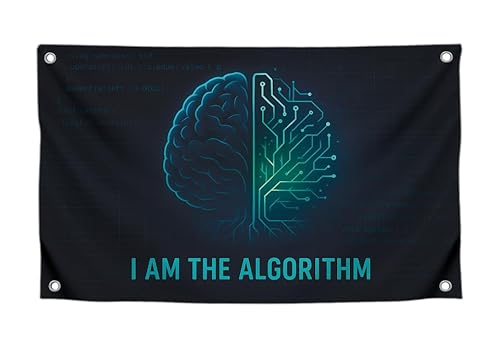 Baum- und Gehirnflagge mit Zitat "I Am The Algorithm" mit vier Messingösen – Polyester-Motivationsbanner für drinnen oder draußen – einseitiges inspirierendes Banner für Wanddekoration Schlafzimmer Baum- und Gehirnflagge mit Zitat "I Am The Algorithm" mit vier Messingösen – Polyester-Motivationsbanner für drinnen oder draußen – einseitiges inspirierendes Banner für Wanddekoration Schlafzimmer von LUIVU