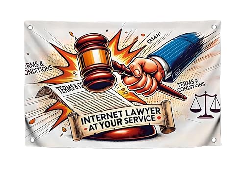 Lustige helle Flagge mit Zitat "Internet Lawyer At Your Service", cooles Poster aus Polyester an der Wand mit vier Messingösen, einseitiges Meme-Baner für Dekoration, Zimmer, drinnen und draußen, 90 x Lustige helle Flagge mit Zitat "Internet Lawyer At Your Service", cooles Poster aus Polyester an der Wand mit vier Messingösen, einseitiges Meme-Baner für Dekoration, Zimmer, drinnen und draußen, 90 x von LUIVU