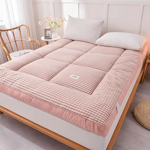 LUIVZD Japanese Floor Mattress Futon Mattress - Breathable Skin-Friendly, Foldable Tatami Mat, Thick Sleeping Pad for Guest Bed Camping Couch (Color : A, Size : 150x200cm) von LUIVZD