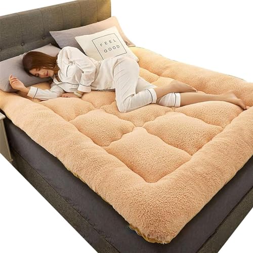 Memory Foam Mattress Japanische Bodenmatratze, Sherpa-Matratze, Futon-Matratze, Tatami-Matte, Verdicktes Warmes Kissen, Faltbare Matratze For Schlafzimmer, Schlafsaal, Camping ( Color : Camel , Size : von LUIVZD