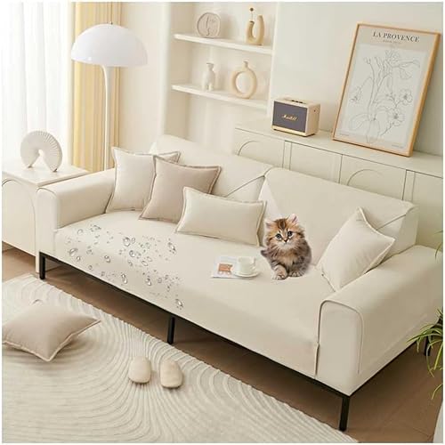 Möbelbezug L-Form Ecksofabezug Wasserdicht Sofa Couch Überwurfdecke Katzensofa Kratzschutz Hundedecke (Farbe: Beige, Größe: 70 x 90 cm) von LUIVZD