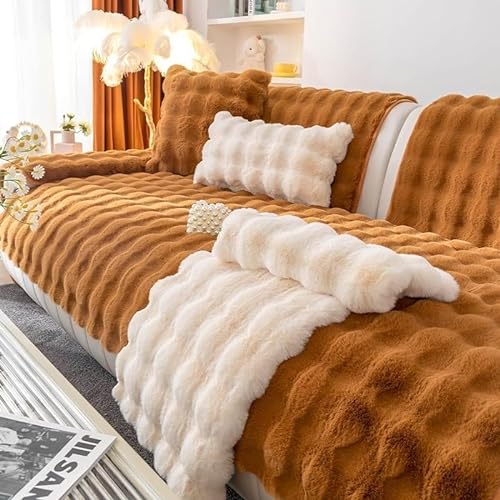 Upgraded Couch Covers- Couch Cover Rabbit Plush Sofa Cover Corner Sofa Sofa Protector L Shape Sofa Cover 1 2 3 4 Seater Universal Soft Sofa Cover Sofa Protection Dog Scratch Protection Cat (Color : B von LUIVZD