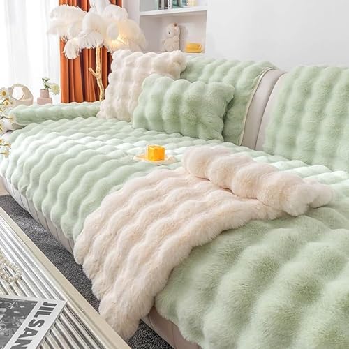 Upgraded Couch Covers- Couch Cover Rabbit Plush Sofa Cover Corner Sofa Sofa Protector L Shape Sofa Cover 1 2 3 4 Seater Universal Soft Sofa Cover Sofa Protection Dog Scratch Protection Cat (Color : H von LUIVZD