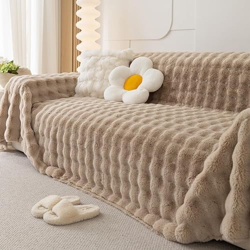 Upgraded Couch Covers- Sofa-Handtuch, Sofa Towel 1/2/3 Seater Fluffy Soft Plush Decorative Sofa Cushion Cover Super Skin-friendly Sofa Protector For Settee Couch Sofa Bed And Armchair1/2/3-Sitzer, Fla von LUIVZD