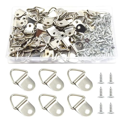 100 Stück Einlochaufhänger Metall Dreiecke D Ringe mit Schraube Malerei Aufhängungen Haken Bilderaufhänger Set Foto Aufhängungen Zubehör 100 Stück Einlochaufhänger Metall Dreiecke D Ringe mit Schraube Malerei Aufhängungen Haken Bilderaufhänger Set Foto Aufhängungen Zubehör von LUJIAXI