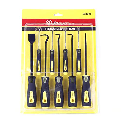 9-teiliges Set mit langem und kurzem Haken, Schlauchentfernungs-Set, Dichtungsabzieher, O-Ring, Vakuumschläuche, Trimm-O-Ring-Entfernungswerkzeug von LUJIAXI