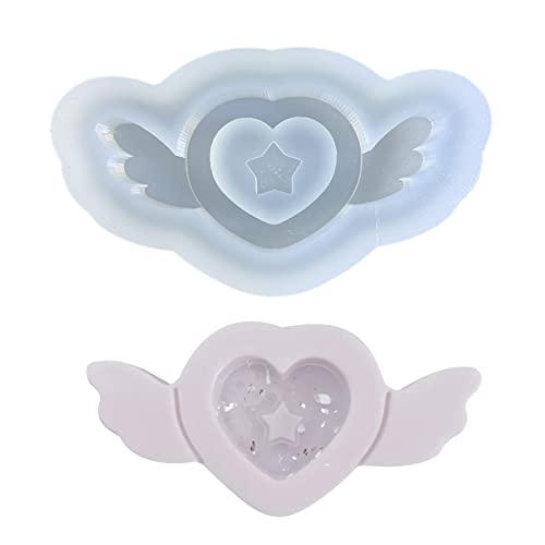 Angel-Wing Harz-Shaker-Form, Silikonformen, Epoxidguss für Anhängerform, Silikon-Herz zum Gießen/Epoxid für Schmuckherstellung von LUJIAXI