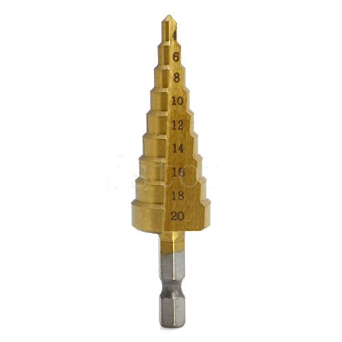 HSS-Stahl-Stufen-Kegel für Bohrer, Lochschneidewerkzeug, 4–20 mm, Drimell-Werkzeuge, Zubehör, lange Reichweite, Entgrater, Messung, langer Lehrer, Raucher-Set, Kaffee, erweitertes Entgraten von LUJIAXI