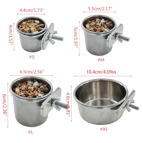 LUJIAXI S/for M/L/XL Edelstahl Haustier Papagei Fütterung Trinkbecher Wasserkäfig Anti-Umsatz Hängende Schüssel Cup Vögel Futter LUJIAXI S/for M/L/XL Edelstahl Haustier Papagei Fütterung Trinkbecher Wasserkäfig Anti-Umsatz Hängende Schüssel Cup Vögel Futter von LUJIAXI