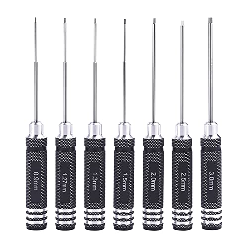LUJIAXI Schraubendreher 7-teiliges Schraubendreher-Werkzeug-Set Schraubendreher mit Griff 0,9 mm - 3,0 mm für Hubschrauber-Modell von LUJIAXI
