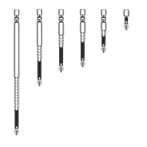 Schraubendreher-Bits aus hochfestem legiertem Stahl, rostfrei, für Möbelmontage und verschiedene Reparaturbedürfnisse, Bithalter, 6 Stück Schraubendreher-Bits aus hochfestem legiertem Stahl, rostfrei, für Möbelmontage und verschiedene Reparaturbedürfnisse, Bithalter, 6 Stück von LUJIAXI