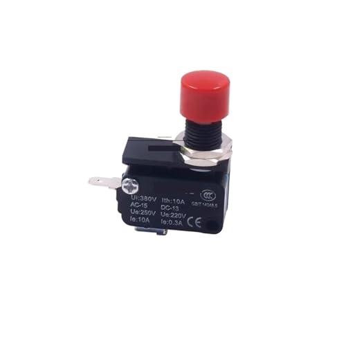 LUJIAYA Button with Small Micro Switch CSAQ-D Normally Open and Normally Closed Small Limit Device Green Red Micro 3-pin(CSAQ-D RED) von LUJIAYA