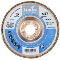 LUKAS Fächerschleifscheibe SLTT (CER), flach-schräg für INOX,Ø 125 mm, Körnung: 40 von LUKAS-ERZETT