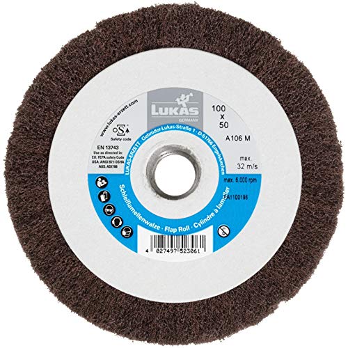 2x LUKAS Vlies Schleifwalze LWV universal 100x50 mm M14 | Korn 104 von LUKAS