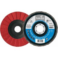 LUKAS Fächerschleifscheibe V2 Power, (CER), flach-schräg für INOX,Ø 125 mm, Körnung: 60 von LUKAS