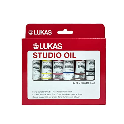 LUKAS STUDO OIL, Ölfarbe in Premium-Qualität, Set mit 6 x 20 ml Farbtuben im Karton-Etui von LUKAS