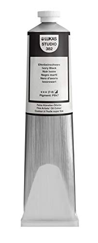 LUKAS Studio Oil Künstler-Ölfarben, Elfenbeinschwarz, 200 ml von LUKAS