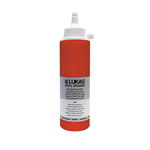 Lukas Cryl Studio 250 ml, Acrylfarbe in Premium-Qualität, Kadmiumrot hell (imit.) von LUKAS