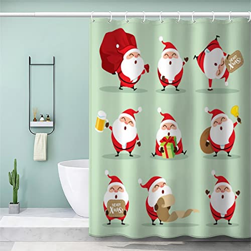 3D Duschvorhang Anti-Schimmel Wasserdicht Duschvorhänge 180x180 cm Weihnachten Duschvorhang 100% Polyester Frohe Weihnachten Und Winter Badvorhang mit 12 Hooks von LUKAVA