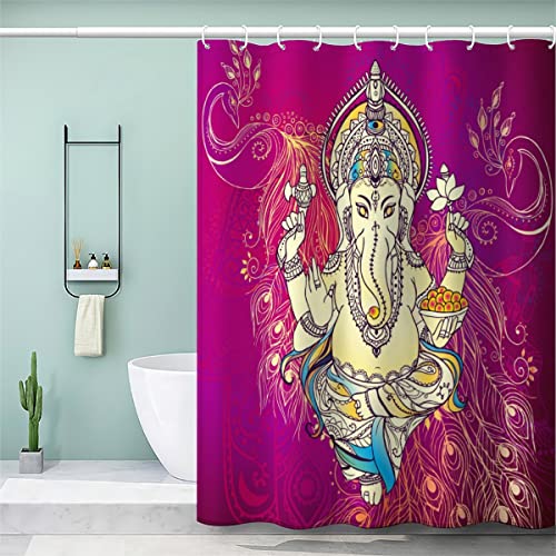 3D Duschvorhang Anti-Schimmel Wasserdicht Duschvorhänge 180x180 cm Zen Mandala Duschvorhang 100% Polyester Exotisch Badvorhang mit 12 Hooks von LUKAVA