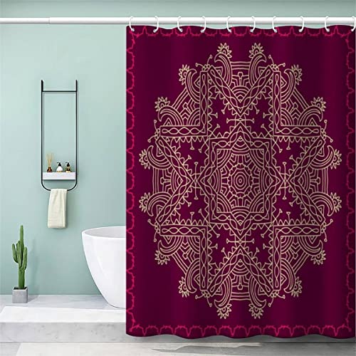 3D Duschvorhang Anti-Schimmel Wasserdicht Duschvorhänge 180x200 cm Böhmen Mandala Duschvorhang 100% Polyester Bohemien Badvorhang mit 12 Hooks von LUKAVA