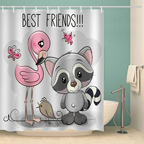 LUKAVA 3D Duschvorhang Anti-Schimmel Wasserdicht Duschvorhänge 180x180 cm Zeichentrick-Waschbär Duschvorhang 100% Polyester Flamingo Badvorhang mit 12 Hooks LUKAVA 3D Duschvorhang Anti-Schimmel Wasserdicht Duschvorhänge 180x180 cm Zeichentrick-Waschbär Duschvorhang 100% Polyester Flamingo Badvorhang mit 12 Hooks von LUKAVA