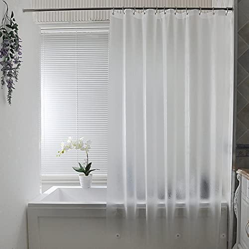 180x180 Badevorhang, Duschvorhang Anti-schimmel in Badezimmer, Vorhang für Badewanne Dusche aus Stoff Wasserdicht Waschbar, Waschbar PEVA Shower Curtain mit 12 Duschvorhangringe Halbdurchsichtig von LUKDUNG