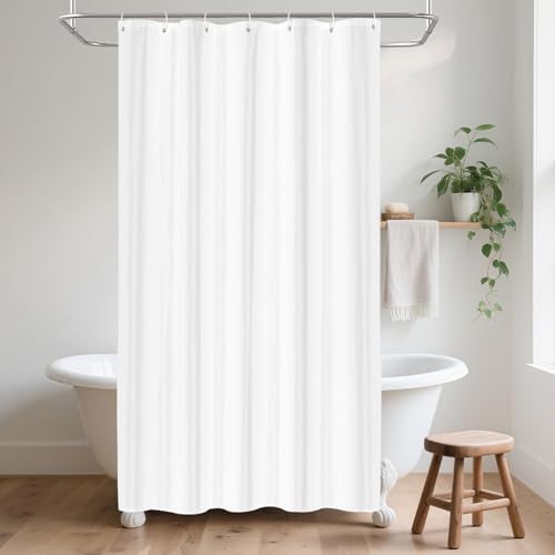 LUKDUNG 100x200 Badevorhang Polyester Textil, Duschvorhang Anti-schimmel für Badezimmer, Vorhang für Badewanne Dusche aus Stoff Wasserdicht Waschbar, Shower Curtain mit 7 Haken Weiß LUKDUNG 100x200 Badevorhang Polyester Textil, Duschvorhang Anti-schimmel für Badezimmer, Vorhang für Badewanne Dusche aus Stoff Wasserdicht Waschbar, Shower Curtain mit 7 Haken Weiß von LUKDUNG