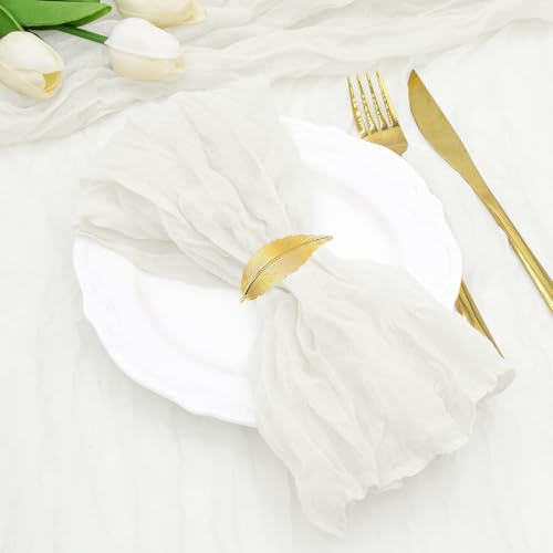 LUKDUNG 12 Stück Servietten, Boho Gaze Käsetuch Servietten 50 x 50 cm, Mullservietten für Party Hochzeiten Zuhause Brautpartys Tischdekorationen, Weiß LUKDUNG 12 Stück Servietten, Boho Gaze Käsetuch Servietten 50 x 50 cm, Mullservietten für Party Hochzeiten Zuhause Brautpartys Tischdekorationen, Weiß von LUKDUNG