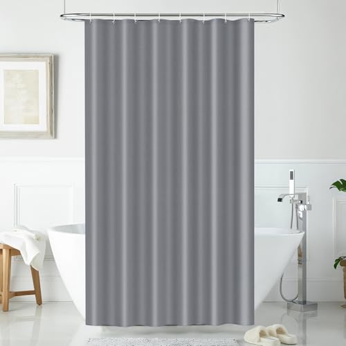 LUKDUNG 120x180 Badevorhang Polyester Textil, Duschvorhang Anti-schimmel für Badezimmer, Vorhang für Badewanne Dusche aus Stoff Wasserdicht Waschbar, Shower Curtain mit 8 Haken Hellgrau LUKDUNG 120x180 Badevorhang Polyester Textil, Duschvorhang Anti-schimmel für Badezimmer, Vorhang für Badewanne Dusche aus Stoff Wasserdicht Waschbar, Shower Curtain mit 8 Haken Hellgrau von LUKDUNG