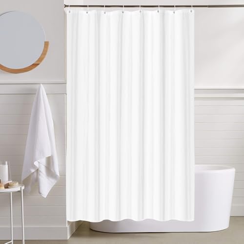 LUKDUNG 120x180 Badevorhang Polyester Textil, Duschvorhang Anti-schimmel für Badezimmer, Vorhang für Badewanne Dusche aus Stoff Wasserdicht Waschbar, Shower Curtain mit 8 Haken Weiß LUKDUNG 120x180 Badevorhang Polyester Textil, Duschvorhang Anti-schimmel für Badezimmer, Vorhang für Badewanne Dusche aus Stoff Wasserdicht Waschbar, Shower Curtain mit 8 Haken Weiß von LUKDUNG