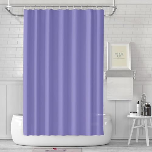 LUKDUNG 180x180 Badevorhang, Duschvorhang Anti-schimmel in Badezimmer, Vorhang für Badewanne Dusche aus Stoff Wasserdicht Waschbar, Waschbar PEVA Shower Curtain mit 12 Duschvorhangringe Lavendel von LUKDUNG
