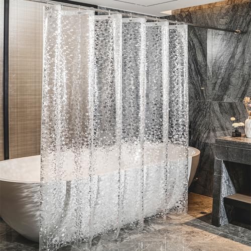LUKDUNG 180x180 Badevorhang, Duschvorhang Anti-schimmel in Badezimmer, Vorhang für Badewanne Dusche aus Stoff Wasserdicht Waschbar, Waschbar PEVA Shower Curtain mit 12 Duschvorhangringe von LUKDUNG