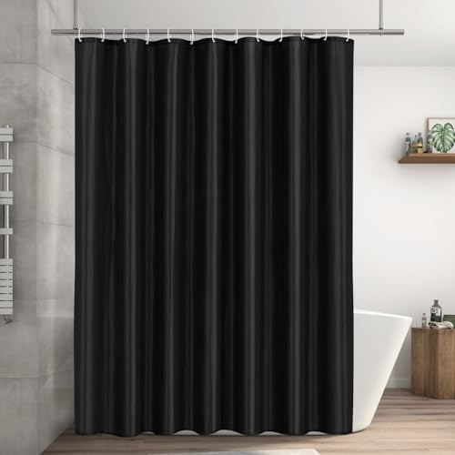 LUKDUNG 200x200 Badevorhang Polyester Textil, Duschvorhang Anti-schimmel für Badezimmer, Vorhang für Badewanne Dusche aus Stoff Wasserdicht Waschbar, Shower Curtain mit 13 Haken Schwarz LUKDUNG 200x200 Badevorhang Polyester Textil, Duschvorhang Anti-schimmel für Badezimmer, Vorhang für Badewanne Dusche aus Stoff Wasserdicht Waschbar, Shower Curtain mit 13 Haken Schwarz von LUKDUNG
