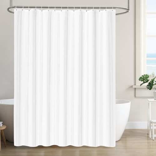 LUKDUNG 240x200 Badevorhang Polyester Textil, Duschvorhang Anti-schimmel für Badezimmer, Vorhang für Badewanne Dusche aus Stoff Wasserdicht Waschbar, Shower Curtain mit 16 Haken Weiß LUKDUNG 240x200 Badevorhang Polyester Textil, Duschvorhang Anti-schimmel für Badezimmer, Vorhang für Badewanne Dusche aus Stoff Wasserdicht Waschbar, Shower Curtain mit 16 Haken Weiß von LUKDUNG