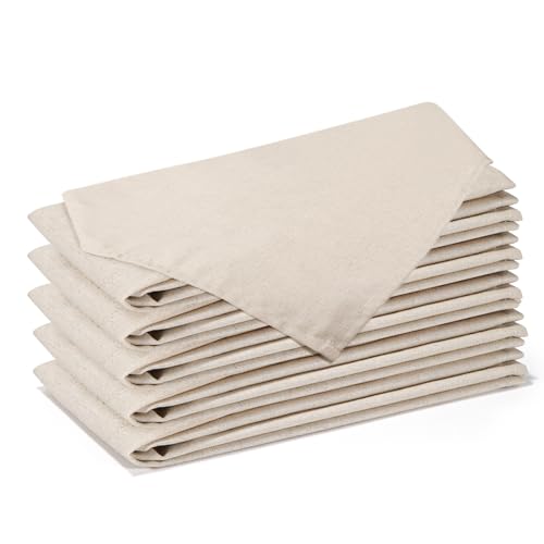 LUKDUNG 6 Stück Servietten, Leinen Baumwoll Servietten 42 x 42 cm, Wiederverwendbare Mullservietten für Party Hochzeiten Zuhause Brautpartys Tischdekorationen, Beige LUKDUNG 6 Stück Servietten, Leinen Baumwoll Servietten 42 x 42 cm, Wiederverwendbare Mullservietten für Party Hochzeiten Zuhause Brautpartys Tischdekorationen, Beige von LUKDUNG
