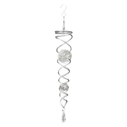 LUKDUNG Crystal Twister Klar, Windspirale, Vogelabwehr Reflektierende Windrad, Dekoration Garten für Protect Garten Hof Balkon, Abmessung: 5x42cm von LUKDUNG