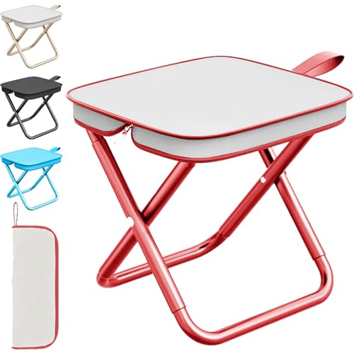 LUKIUP Mini Klappstuhl Hocker, 28 cm Klapphocker Faltbar, Hocker Klappbar für Reisen Wandern Garten Angeln Grillen Strand (Rot) LUKIUP Mini Klappstuhl Hocker, 28 cm Klapphocker Faltbar, Hocker Klappbar für Reisen Wandern Garten Angeln Grillen Strand (Rot) von LUKIUP