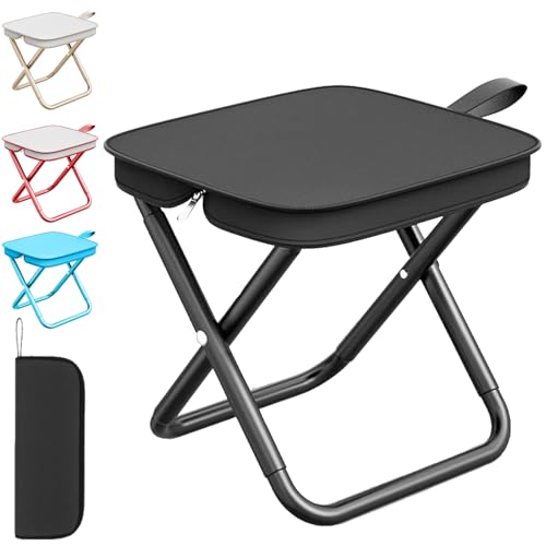 LUKIUP Mini Klappstuhl Hocker,28 cm Klapphocker Faltbar, Hocker Klappbar für Reisen Wandern Garten Angeln Grillen Strand (Schwarz) LUKIUP Mini Klappstuhl Hocker,28 cm Klapphocker Faltbar, Hocker Klappbar für Reisen Wandern Garten Angeln Grillen Strand (Schwarz) von LUKIUP