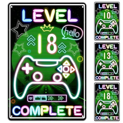 Retro Blechschild 18. Geburtstag Junge, Level 18 Türschild Kinderzimmer, 18 Geburtstag Deko für Gamer, Geburtstagsschild 18 Lustiges, Gamer Geburtstagskarte 18, Geschenk für Mädchen Junge(20x30cm) Retro Blechschild 18. Geburtstag Junge, Level 18 Türschild Kinderzimmer, 18 Geburtstag Deko für Gamer, Geburtstagsschild 18 Lustiges, Gamer Geburtstagskarte 18, Geschenk für Mädchen Junge(20x30cm) von LUKIUP
