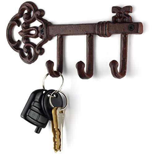LULIND - Rustikaler Schlüsselhalter zur Wandmontage (Vintage Gusseisen) (Rustic Brown) von LULIND