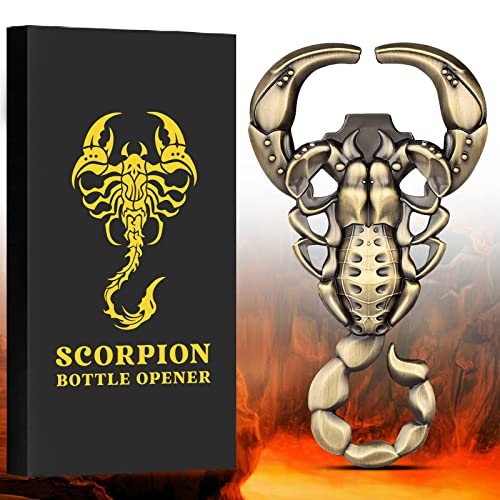 LULLEA Skorpion Bier Flaschenöffner, Skorpion Geschenke für Männer, Personalisierte Geschenke Männer, Vatertagsgeschenk, Weihnachtsgeschenke Geburtstagsgeschenk für ihn, Ehemann Opa Freund, Bronze von LULLEA