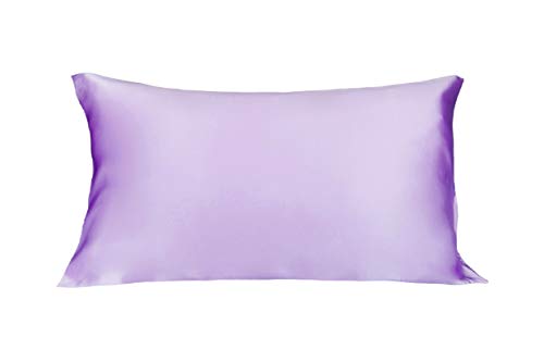 Lulusilk Kopfkissenbezug, 100 % reine Seide, 19 Momme, mit verdecktem Reißverschluss, 1 Stück 40 x 80 cm Lavanda von LULUSILK