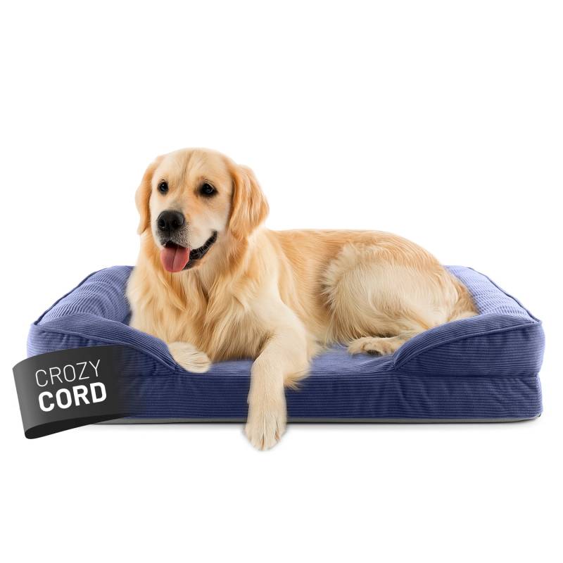 Komfort-Hundebett aus der LUMALAND Cord-Reihe - Gr. L - 110 x 75 cm - Grau von LUMALAND