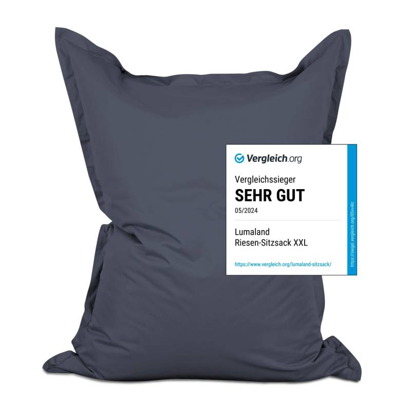 Sitzsack Classic XXL (380 L) - indoor & outdoor - Stahlgrau von LUMALAND