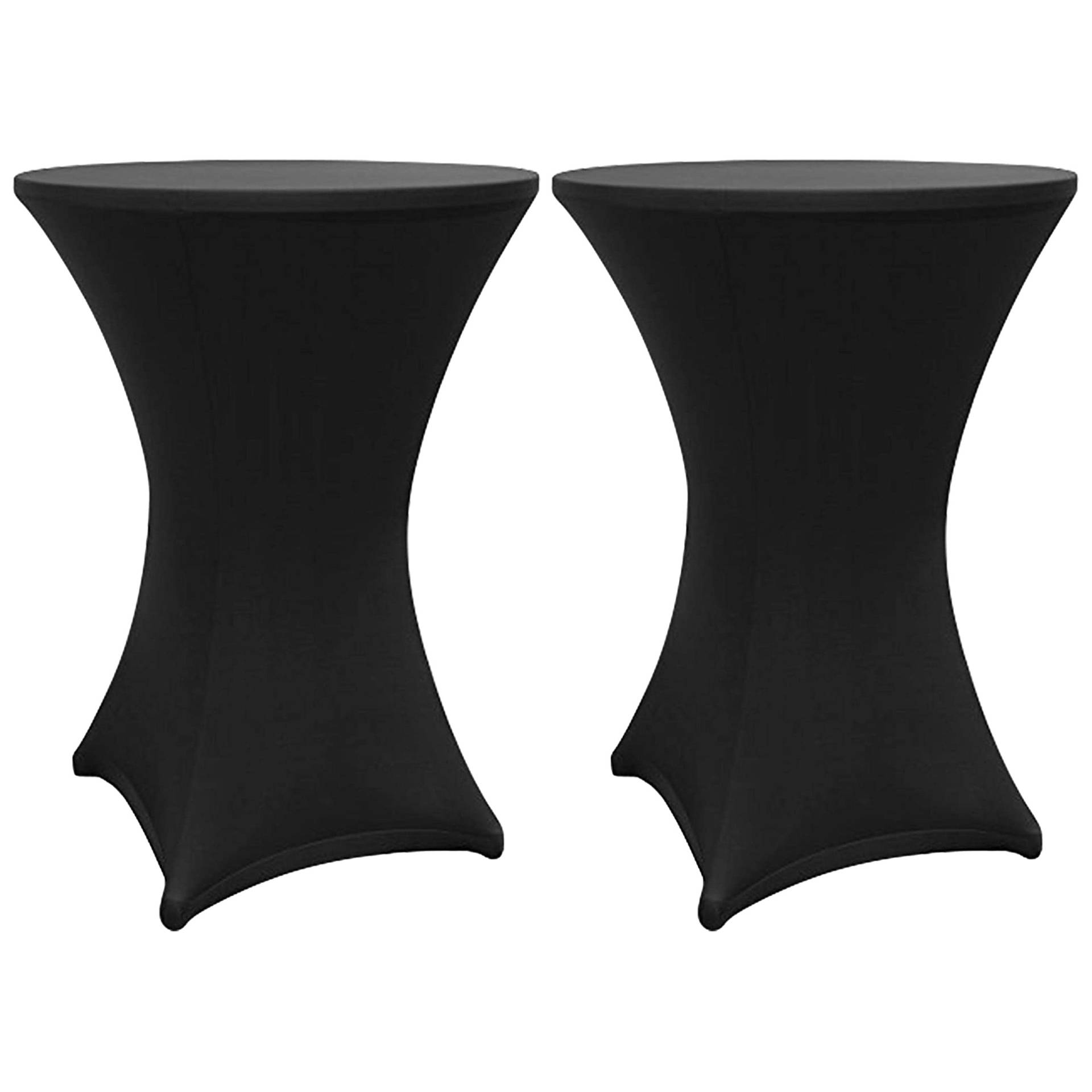 Stehtischhusse - Tisch Bezug - Husse -  Ø 70-75 cm - Schwarz - 2er-Set von LUMALAND